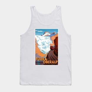 Vintage Travel Poster Switzerland Furka Oberalp 1930 Tank Top